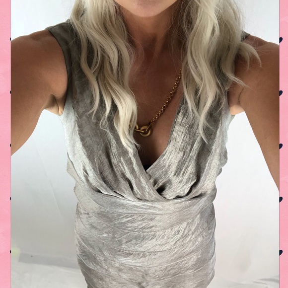 London Times Bandage Metallic Midi Dress Size 8 - Picture 4 of 8